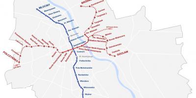 Карта на Варшава метро 2016 година