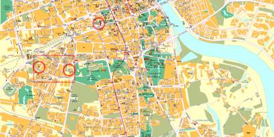 Улична карта на Варшава во центарот на градот