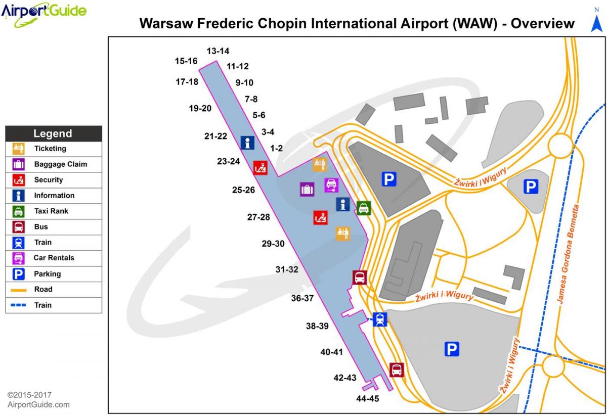 Варшава фредерик chopin аеродром мапа