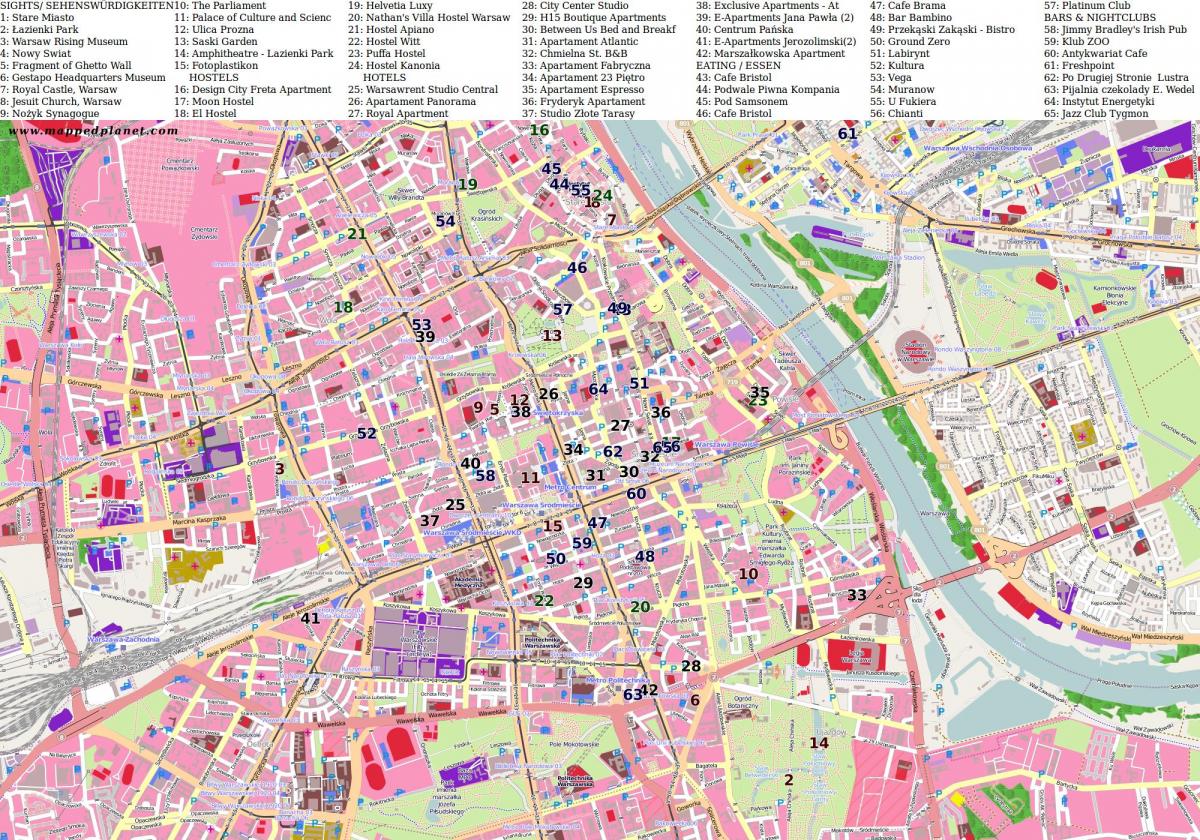 Мапа на град Варшава 