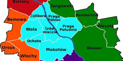 Карта на Варшава области 