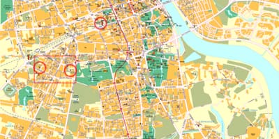 Улична карта на Варшава во центарот на градот